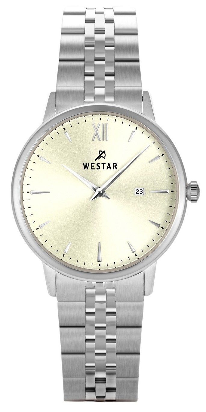 Westar Profile Stainless Steel Light Champagne Dial Quartz 40215stn102 Women's Watch