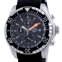 Ratio Free Diver Chronograph Nylon Quartz Diver's 48ha90-17-chr-blk-var-nato4 200m Men's Watch