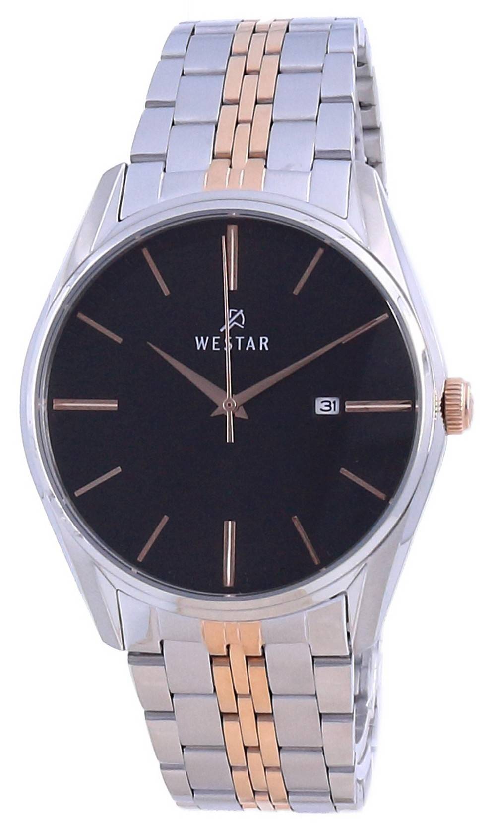 Westar Black Dial Two Tone Stainless Steel Quartz 50210 Spn 603 Men's Watch