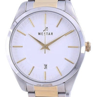 Westar White Dial Two Tone Stainless Steel Quartz 50213 Cbn 101 Men's Watch