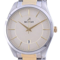 Westar Champagne Dial Two Tone Stainless Steel Quartz 50213 Cbn 102 Men's Watch