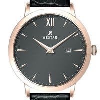 Westar Profile Leather Strap Grey Dial Quartz 50214ppn606 Men's Watch