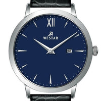 Westar Profile Leather Strap Blue Dial Quartz 50214stn104 Men's Watch