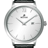 Westar Profile Leather Strap Silver Dial Quartz 50214stn107 Men's Watch