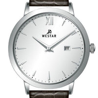 Westar Profile Leather Strap Silver Dial Quartz 50214stn127 Men's Watch