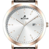 Westar Profile Leather Strap Silver Dial Quartz 50216ppn627 Men's Watch