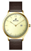 Westar Profile Leather Strap Light Champagne Dial Quartz 50217gpn122 Men's Watch