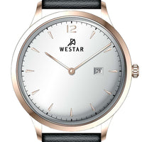Westar Profile Leather Strap Silver Dial Quartz 50217ppn607 Men's Watch