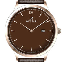 Westar Profile Leather Strap Brown Dial Quartz 50217ppn620 Men's Watch