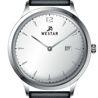 Westar Profile Leather Strap Silver Dial Quartz 50217stn107 Men's Watch