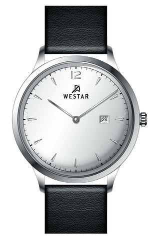 Westar Profile Leather Strap Silver Dial Quartz 50217stn107 Men's Watch
