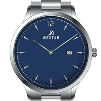 Westar Profile Stainless Steel Blue Dial Quartz 50218stn104 Men's Watch