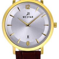 Westar Profile Leather Strap Silver Dial Quartz 50219gpn127 Men's Watch