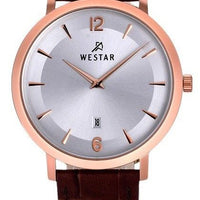 Westar Profile Leather Strap Silver Dial Quartz 50219ppn627 Men's Watch