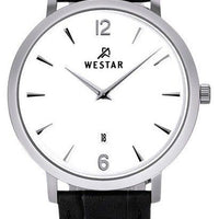 Westar Profile Leather Strap White Dial Quartz 50219stn101 Men's Watch