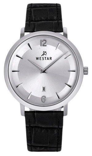 Westar Profile Leather Strap Silver Dial Quartz 50219stn107 Men's Watch