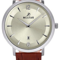 Westar Profile Leather Strap Light Champagne Dial Quartz 50219stn122 Men's Watch