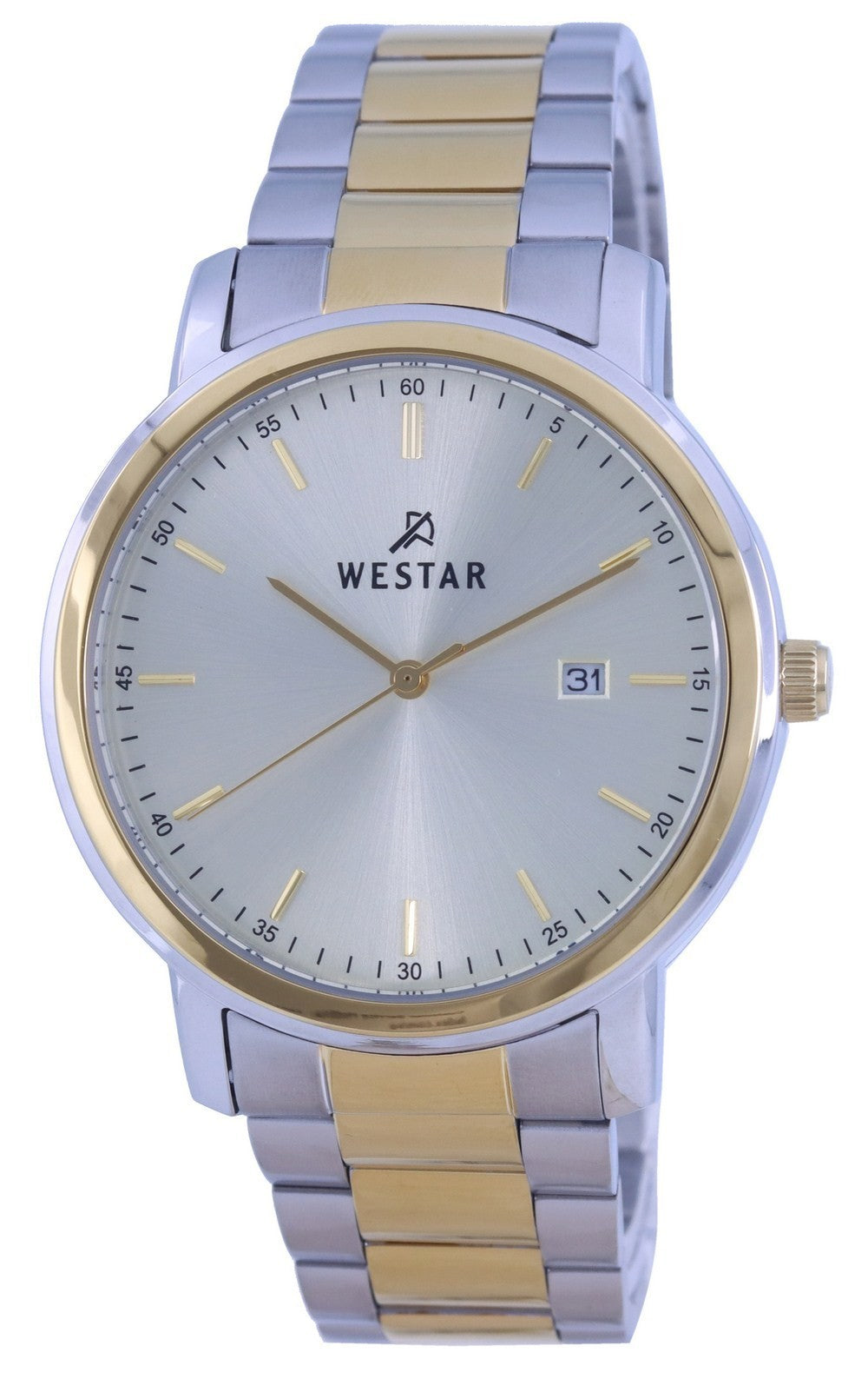 Westar Silver Dial Two Tone Stainless Steel Quartz 50243 Cbn 102 Men's Watch