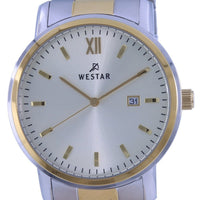 Westar Silver Dial Two Tone Stainless Steel Quartz 50245 Cbn 102 Men's Watch