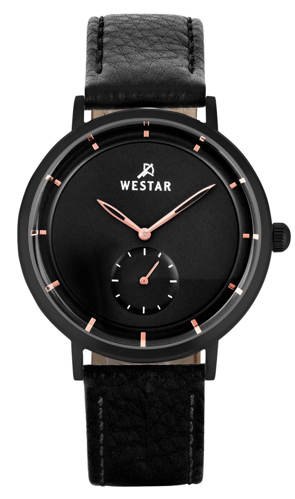 Westar Profile Leather Strap Black Dial Quartz 50246bbn603 Men's Watch