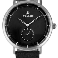 Westar Profile Leather Strap Black Dial Quartz 50246stn103 Men's Watch