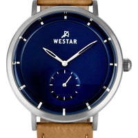 Westar Profile Leather Strap Blue Dial Quartz 50246stn184 Men's Watch