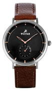 Westar Profile Leather Strap Black Dial Quartz 50246stn623 Men's Watch