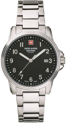 Swiss Alpine Military By Grovana Leader Black Dial Quartz 7011.1137 100m Men's Watch