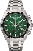 Swiss Alpine Military By Grovana Star Fighter Chronograph Green Dial Quartz 7043.9134 100m Men's Watch