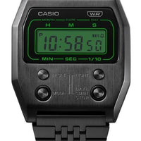 Casio Vintage Digital Black Ion Plated Stainless Steel Quartz A1100b-1 Unisex Watch