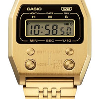 Casio Vintage Digital Gold Ion Plated Stainless Steel Quartz A1100g-5 Unisex Watch