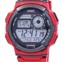 Casio Youth World Time Alarm World Map Ae-1000w-4av Ae1000w-4av Men's Watch