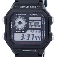 Casio Youth Illuminator World Time Alarm Ae-1200wh-1av Ae1200wh-1av Men's Watch