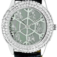 Adee Kaye Snowflakes Collection Crystal Accents Grey Dial Quartz Ak2115-l Women's Watch