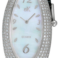 Adee Kaye Pear Collection Crystal Accents White Mother Of Pearl Dial Quartz Ak2527-l Women's Watch