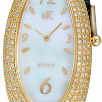 Adee Kaye Pear Collection Crystal Accents White Mother Of Pearl Dial Quartz Ak2527-lg Women's Watch