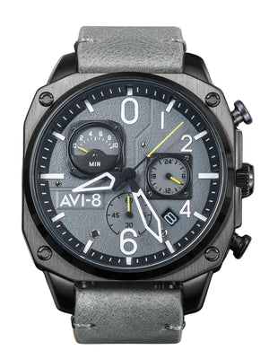 Avi-8 Hawker Hunter Retrograde Chronograph Sea Grey Dial Quartz Av-4052-03 Men's Watch