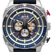 Avi-8 Hawker Hunter Atlas Dual Time Chronograph Pavillion Blue Quartz Av-4100-02 Men's Watch