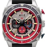 Avi-8 Hawker Hunter Atlas Dual Time Chronograph Hazard Red Quartz Av-4100-03 Men's Watch