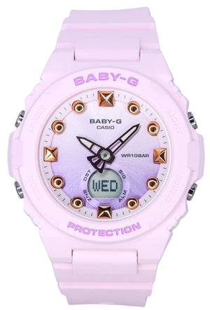 Casio Baby-g Summer Colors Series Analog Digital Pink Resin Strap Quartz Bga-320-4a 100m Women's Watch