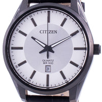 Citizen Silver Dial Leather Strap Quartz Bi1035-09a 100m Men's Watch