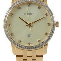 Citizen Crystal Accents Gold Tone Stainless Steel Quartz Bi5033-53p Women's Watch