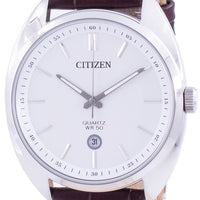 Citizen White Dial Leather Strap Quartz Bi5090-09a Men's Watch