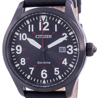 Citizen Black Dial Leather Strap Eco-drive Bm6835-23e 100m Men's Watch