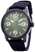 Citizen Eco Drive Military Black Canvas Strap Bm8475-00x Men's Watch