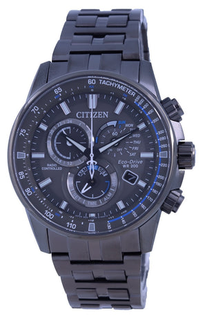 Citizen Pcat Black Dial Radio Controlled Chronograph Atomic Eco-drive Cb5887-55h 200m Men's Watch