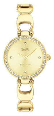 Coach Park Sig C Crystal Accents Gold Tone Stainless Steel Quartz 14503171 Women's Watch