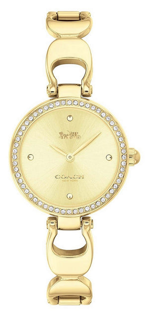 Coach Park Sig C Crystal Accents Gold Tone Stainless Steel Quartz 14503171 Women's Watch