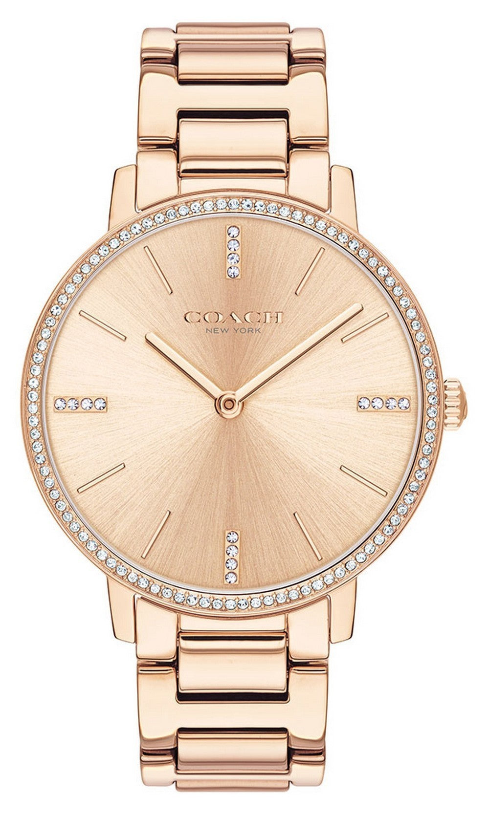 Coach Audrey Crystal Accents Rose Gold Tone Stainless Steel Quartz 14503479 Women's Watch