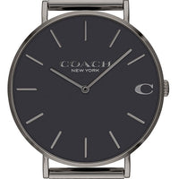 Coach Charles Black Dial Stainless Steel Mesh Quartz 14602145 Men's Watch